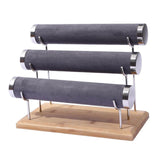 Maxbell Maxbell Bracelet Display Stand with Wooden Base for Tabletop Women Girl Craft Shows 3 level