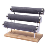 Maxbell Maxbell Bracelet Display Stand with Wooden Base for Tabletop Women Girl Craft Shows 3 level