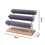 Maxbell Maxbell Bracelet Display Stand with Wooden Base for Tabletop Women Girl Craft Shows 3 level