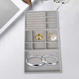 Maxbell 3Pcs Jewelry Trays Organizer Brithday Gift for Necklace Bangles Bracelet Gray