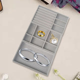 Maxbell 3Pcs Jewelry Trays Organizer Brithday Gift for Necklace Bangles Bracelet Gray