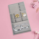 Maxbell 3Pcs Jewelry Trays Organizer Brithday Gift for Necklace Bangles Bracelet Gray