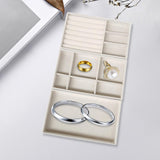 Maxbell 3Pcs Jewelry Trays Organizer Brithday Gift for Necklace Bangles Bracelet Beige