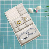 Maxbell 3Pcs Jewelry Trays Organizer Brithday Gift for Necklace Bangles Bracelet Beige