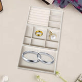 Maxbell 3Pcs Jewelry Trays Organizer Brithday Gift for Necklace Bangles Bracelet Beige