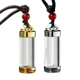 Maxbell Urn Necklace for Ash Crystal Glass Pendant High Polished Keepsake Memorial Argent