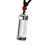 Maxbell Urn Necklace for Ash Crystal Glass Pendant High Polished Keepsake Memorial Argent