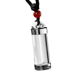 Maxbell Urn Necklace for Ash Crystal Glass Pendant High Polished Keepsake Memorial Argent