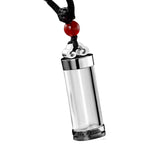 Maxbell Urn Necklace for Ash Crystal Glass Pendant High Polished Keepsake Memorial Argent