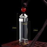 Maxbell Urn Necklace for Ash Crystal Glass Pendant High Polished Keepsake Memorial Argent
