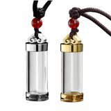 Maxbell Urn Necklace for Ash Crystal Glass Pendant High Polished Keepsake Memorial Argent