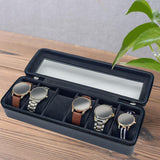 Maxbell Watch Box Fits All Wristwatches 6 Slot Jewelry Storage for Men and Women Blackish green