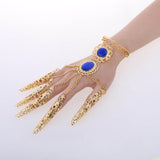 Maxbell Belly Dance Bracelet Dancing Props Fashion Indian for Costumes Party Women Blue