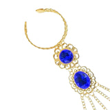 Maxbell Belly Dance Bracelet Dancing Props Fashion Indian for Costumes Party Women Blue