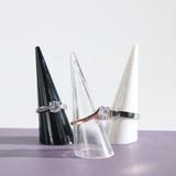 Maxbell rings Display Holder Cone Shape Modern for Offices Home Bedroom Countertops Black