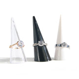 Maxbell rings Display Holder Cone Shape Modern for Offices Home Bedroom Countertops Black