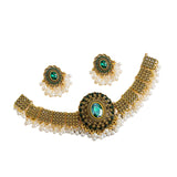 Maxbell Vintage Necklace Earring Set Gorgeous Trendy for Prom Anniversary Party Green