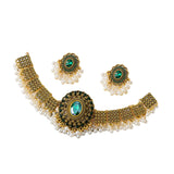 Maxbell Vintage Necklace Earring Set Gorgeous Trendy for Prom Anniversary Party Green
