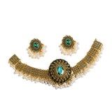 Maxbell Vintage Necklace Earring Set Gorgeous Trendy for Prom Anniversary Party Green