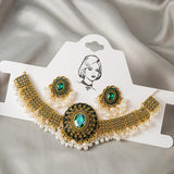 Maxbell Vintage Necklace Earring Set Gorgeous Trendy for Prom Anniversary Party Green