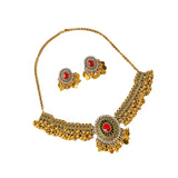 Maxbell Vintage Necklace Earring Set Gorgeous Trendy for Prom Anniversary Party Red
