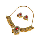 Maxbell Vintage Necklace Earring Set Gorgeous Trendy for Prom Anniversary Party Red