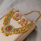 Maxbell Vintage Necklace Earring Set Gorgeous Trendy for Prom Anniversary Party Red