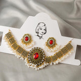 Maxbell Vintage Necklace Earring Set Gorgeous Trendy for Prom Anniversary Party Red