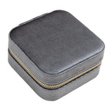 Maxbell Travel Jewelry Case with Mirror Display Gift Showcase for Earring Stud Gray