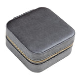 Maxbell Travel Jewelry Case with Mirror Display Gift Showcase for Earring Stud Gray