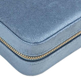Maxbell Travel Jewelry Case with Mirror Display Gift Showcase for Earring Stud Blue