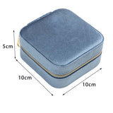 Maxbell Travel Jewelry Case with Mirror Display Gift Showcase for Earring Stud Blue