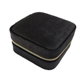 Maxbell Travel Jewelry Case with Mirror Display Gift Showcase for Earring Stud Black