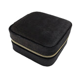 Maxbell Travel Jewelry Case with Mirror Display Gift Showcase for Earring Stud Black