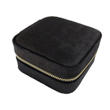 Maxbell Travel Jewelry Case with Mirror Display Gift Showcase for Earring Stud Black