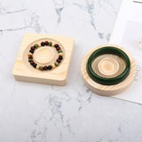 Maxbell Wooden Jewelry Display Tray Bracelet Stand for Trinket Dresser Brooches Square