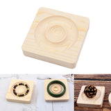 Maxbell Wooden Jewelry Display Tray Bracelet Stand for Trinket Dresser Brooches Square