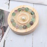 Maxbell Wooden Jewelry Display Tray Bracelet Stand for Trinket Dresser Brooches Round