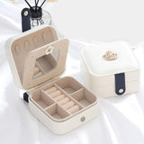 Maxbell Jewelry Organizer Box Waterproof Gift for Bracelets Ear Studs Watch White