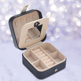 Maxbell Jewelry Organizer Box Waterproof Gift for Bracelets Ear Studs Watch Navy