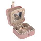 Maxbell Jewelry Organizer Box Waterproof Gift for Bracelets Ear Studs Watch Pink