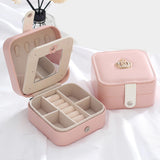 Maxbell Jewelry Organizer Box Waterproof Gift for Bracelets Ear Studs Watch Pink