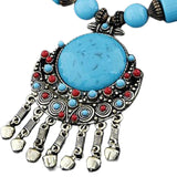 Maxbell Bohemian Necklace Charms Gifts Long Decor Vacation for Women Blue
