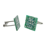 Maxbell 2Pcs Green Circuit Board Cufflinks Unique Design for Birthdays Weddings
