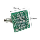Maxbell 2Pcs Green Circuit Board Cufflinks Unique Design for Birthdays Weddings