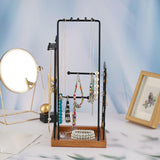 Maxbell Jewelry Display Holder Stand with Wooden Tray Jewelry Organizer for Tabletop