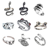 Maxbell 9x Punk Multi Shaped Open Rings Stacking Jewelry for Photography Women