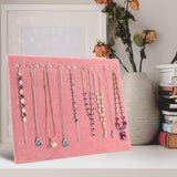 Maxbell 17 Hooks Necklace Display Stand Display Boards for Bracelets Anklets Selling Pink Velvet
