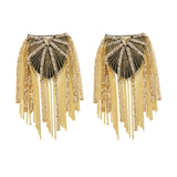 Maxbell Tassel Link Chain Epaulet Stylish Uniform Decor for Proms Party Banquets Aureate