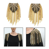 Maxbell Tassel Link Chain Epaulet Stylish Uniform Decor for Proms Party Banquets Aureate